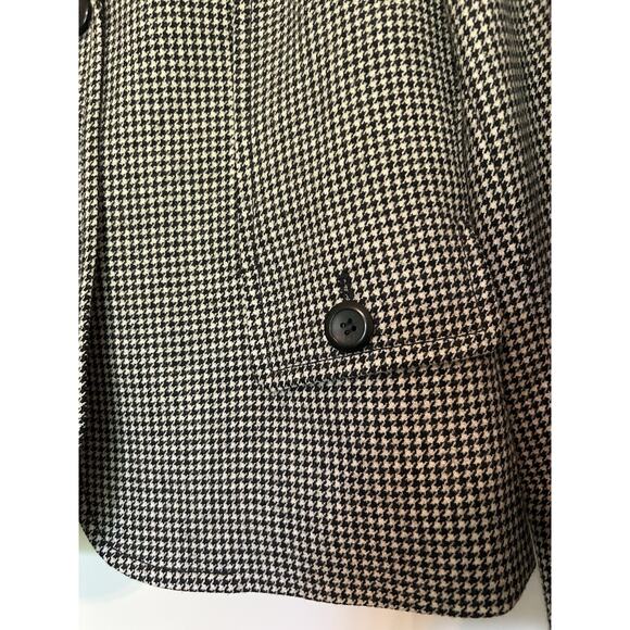 Vtg Pendleton Womens Sz 6 Blazer 100% Virgin Wool Black Houndstooth Short Jacket - Picture 5 of 16